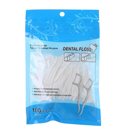 50/100 piezas de palillos de hilo dental, palillos de dientes, cepillos interdentales para limpieza dental, herramienta de higiene bucal.