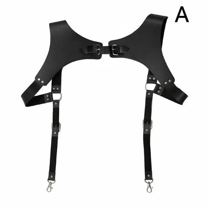 Tirantes de cuero sintético de moda para hombre, para camisa, pantalones, cinturones ajustables, chaleco, tirantes, arnés de pecho, tirantes para hombre