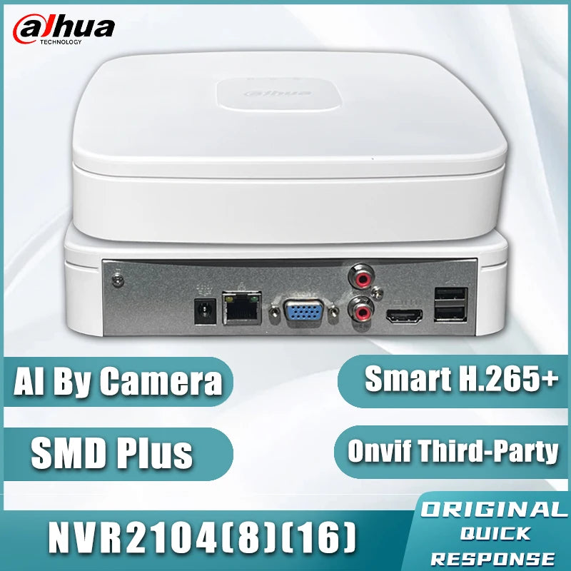 Grabador de videovigilancia Dahua NVR2104-S3, NVR2108-S3, NVR2116-S3 de 4/8/16 canales, 1 HDD SMD Plus, Onvif, protección perimetral
