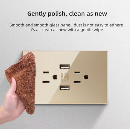 Adaptador de enchufe para electrodomésticos inteligentes Herepow Thailand, enchufe de pared USB doble estándar americano tipo C de 3,1 A con carga rápida.