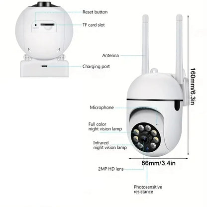 Cámaras de vigilancia WiFi, cámara IP HD 1080P, IR, visión nocturna a todo color, protección de seguridad, movimiento, audio bidireccional, cámara para exteriores