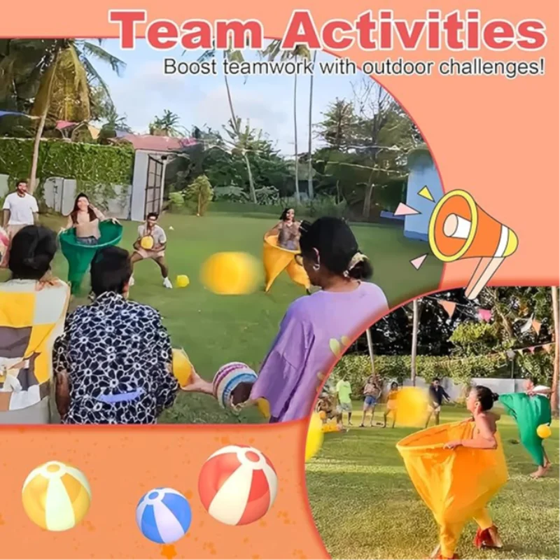 Juego de patio "Granny Pants", juegos de patio, juego de reunión familiar, gigante al aire libre con pelota saltarina, juego recreativo en equipo, decoraciones para fiestas