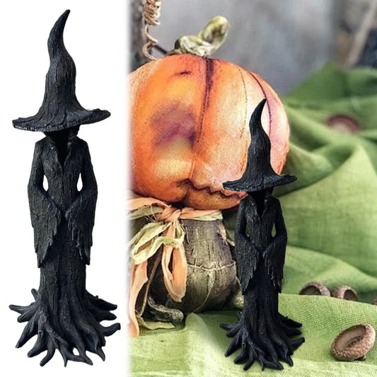 Adorno creativo de bruja de escritorio, adorno de resina para el hogar, decoración artística de bruja de Halloween, decoración romántica de Halloween