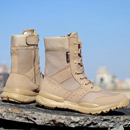 Summer Breathable Men Women Army Boots Military Tactical Airsoft Paintball Boots Side Zipper Male Desert Combat Ankle Boots