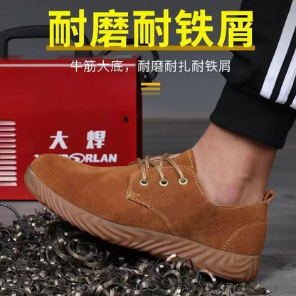 Calzado de seguridad laboral para hombres y mujeres. Antiaplastamiento, antiperforación, antideslizante y antiescaldaduras. Calzado de protección para soldadura eléctrica.