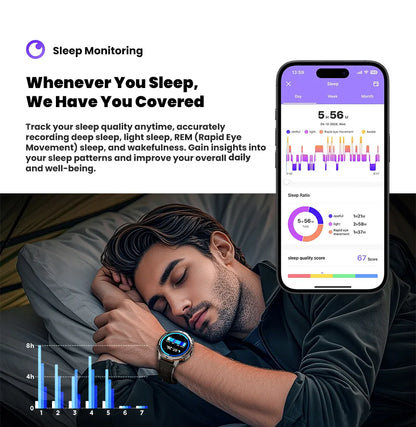 Reloj inteligente LIGE para hombre, con batería de 900 mAh, Bluetooth, llamadas, frecuencia cardíaca, oxígeno en sangre, brújula, monitor de salud, resistente al agua