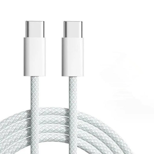 Cable de carga rápida PD de nailon trenzado de 1 m, 1,5 m, 2 m y 60 W, tipo C, doble trenzado, para Apple iPhone 15 Pro Max, MacBook, iPad Pro 12, Samsung S23, S22