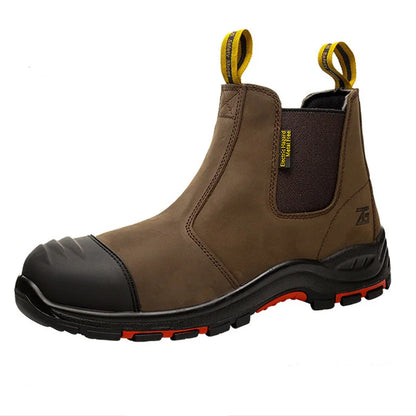 ROCKROOSTER Zapatos de senderismo para hombre, botas de caza impermeables, zapatos de seguridad de cuero, botines tácticos, zapatos de trabajo, zapatillas deportivas con punta de acero