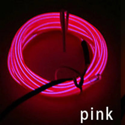 Tira de luces LED de neón para ambiente interior de coche, 5 m/118,11 pulgadas, tubo de luz fría EL flexible para bricolaje, decoración para coche