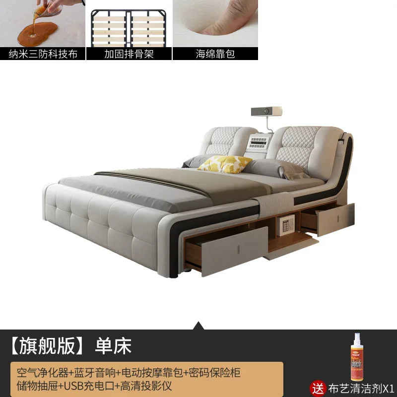 Cama doble única y estética King, marcos Master, moderna cama doble Twin, madera, multifuncional, muebles para el hogar