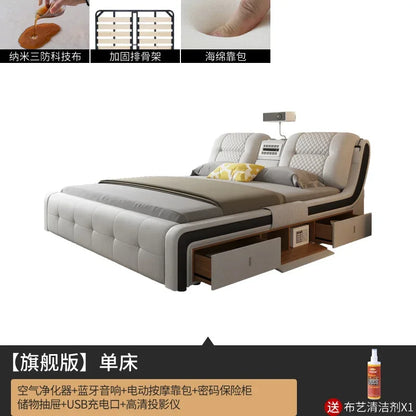 Cama doble única y estética King, marcos Master, moderna cama doble Twin, madera, multifuncional, muebles para el hogar
