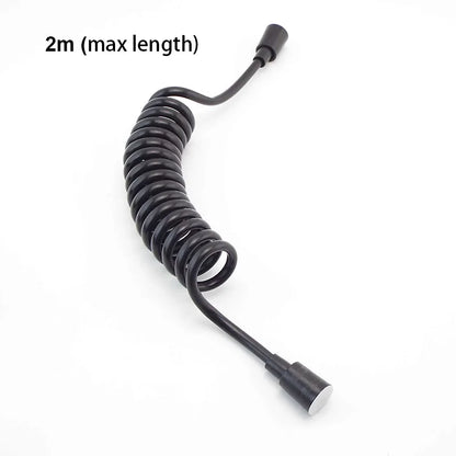 Accesorios de plomería negros de 1,5 m, 2 m y 3 m, manguera flexible de resorte para agua, manguera retráctil para línea telefónica, cabezal de ducha, para inodoro y bidé.