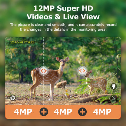 Cámara de seguridad solar inalámbrica LS VISION de 12 MP, 4G, zoom 15x, para exteriores, con doble pantalla, WiFi, detección humana PIR y sistema CCTV UBox.