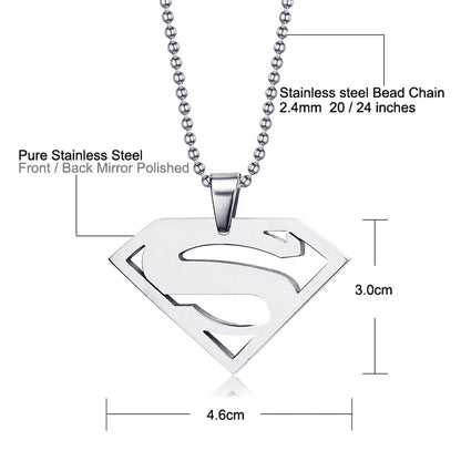 STEELBROS - Colgante de acero inoxidable pulido de alta calidad con diseño de película de anime, superhéroe, para hombre, regalo de joyería para niños y niñas