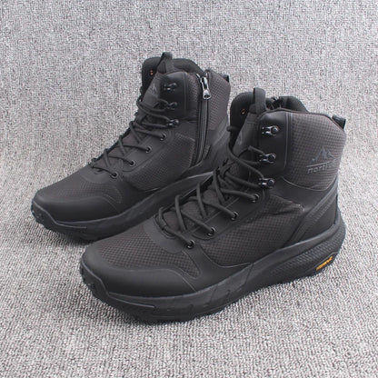 Botas de trabajo resistentes al agua y al viento para escalada al aire libre para hombre, botas de senderismo de alta resistencia, con interior de goma Help Me