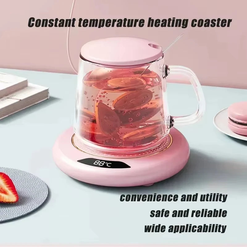 Calentador de tazas USB con 3 configuraciones de temperatura, posavasos calefactor para tazas de café de invierno, placa calefactora termostática inteligente, almohadilla calefactora para leche, té y agua