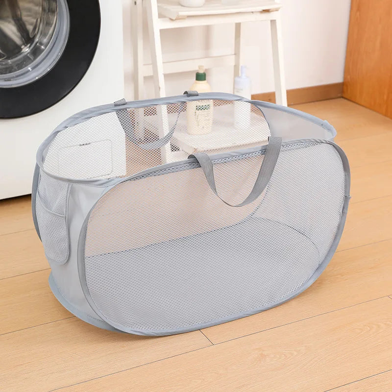Cesta de ropa sucia plegable para el baño, ideal para el hogar.