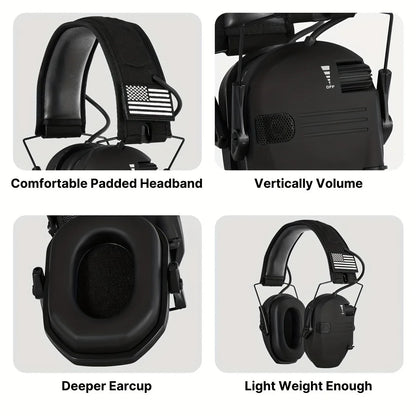 Los protectores auditivos para caza y tiro al aire libre reducen activamente el ruido para proteger la audición y entrenan los auriculares tácticos para fortalecer la voz humana.
