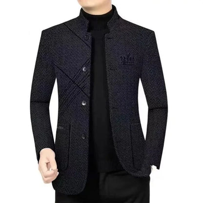 Chaqueta informal de cuello alto para hombre, de primavera, otoño e invierno, de estilo informal, de negocios, modelo fino, adecuada para verano, de origen chino.
