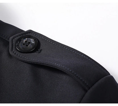 Abrigo tipo gabardina Maxbarley para hombre, estilo coreano, ligero, de lujo, de un solo botón, chaqueta larga cortavientos, colección primavera-otoño 2025, marca, con solapa.