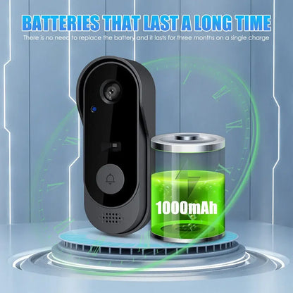 Timbre Tuya con cámara inalámbrica, paquete inteligente para el hogar, WiFi, cámara HD para exteriores, videoportero de seguridad con visión nocturna