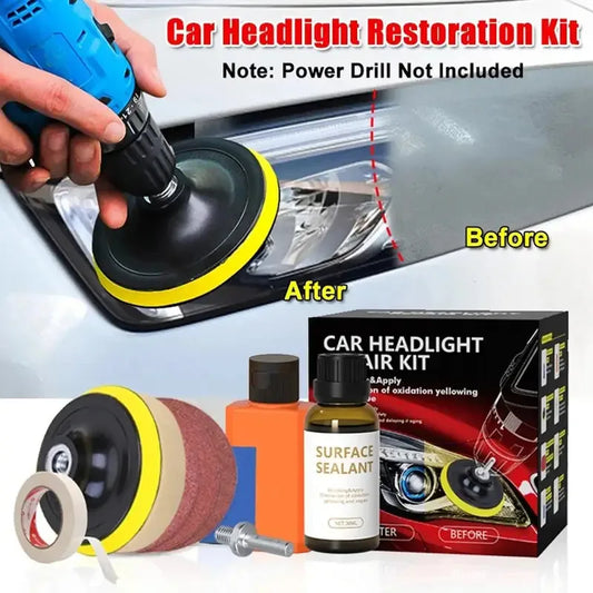 Kit de restauración de faros de coche, abrillantador químico, pulidor de faros, restaurador, juego de pasta de pulido, cera para lijado de faros de coche