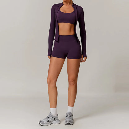 Conjunto de yoga deportivo sin costuras para mujer, 2 o 3 piezas, ropa deportiva para gimnasio, conjuntos de yoga para mujer, chándales, sujetador deportivo, leggings para gimnasio