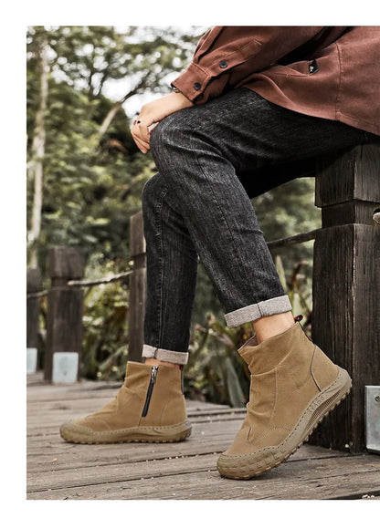 Botas Martin de caña alta para hombre, nuevo calzado de otoño, transpirables, de tendencia, versátiles, antideslizantes, para uso casual y laboral.