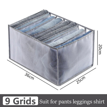Caja de almacenamiento para organizar jeans, organizador de armario, sistema de organización de ropa, organizador de cajones, armario, organizador de almacenamiento de pantalones