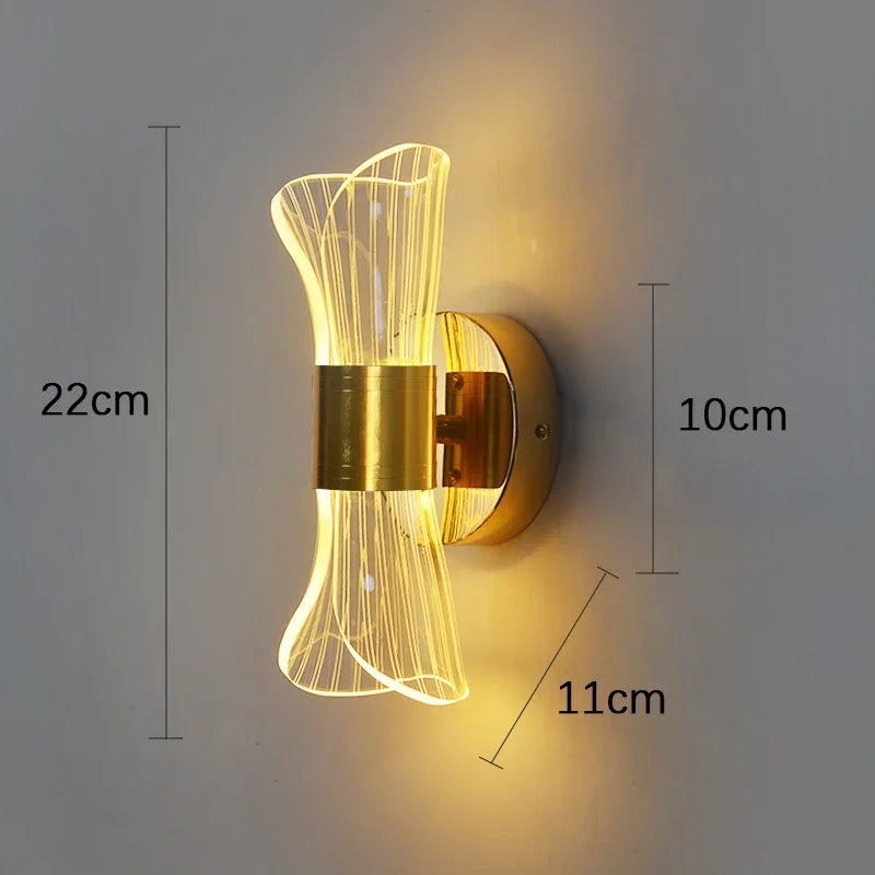 Aplique de pared LED, iluminación interior, decoración para el hogar, sofá, dormitorio, sala de estar, pasillo, mesita de noche, espejo de lujo, lámpara de pared nórdica