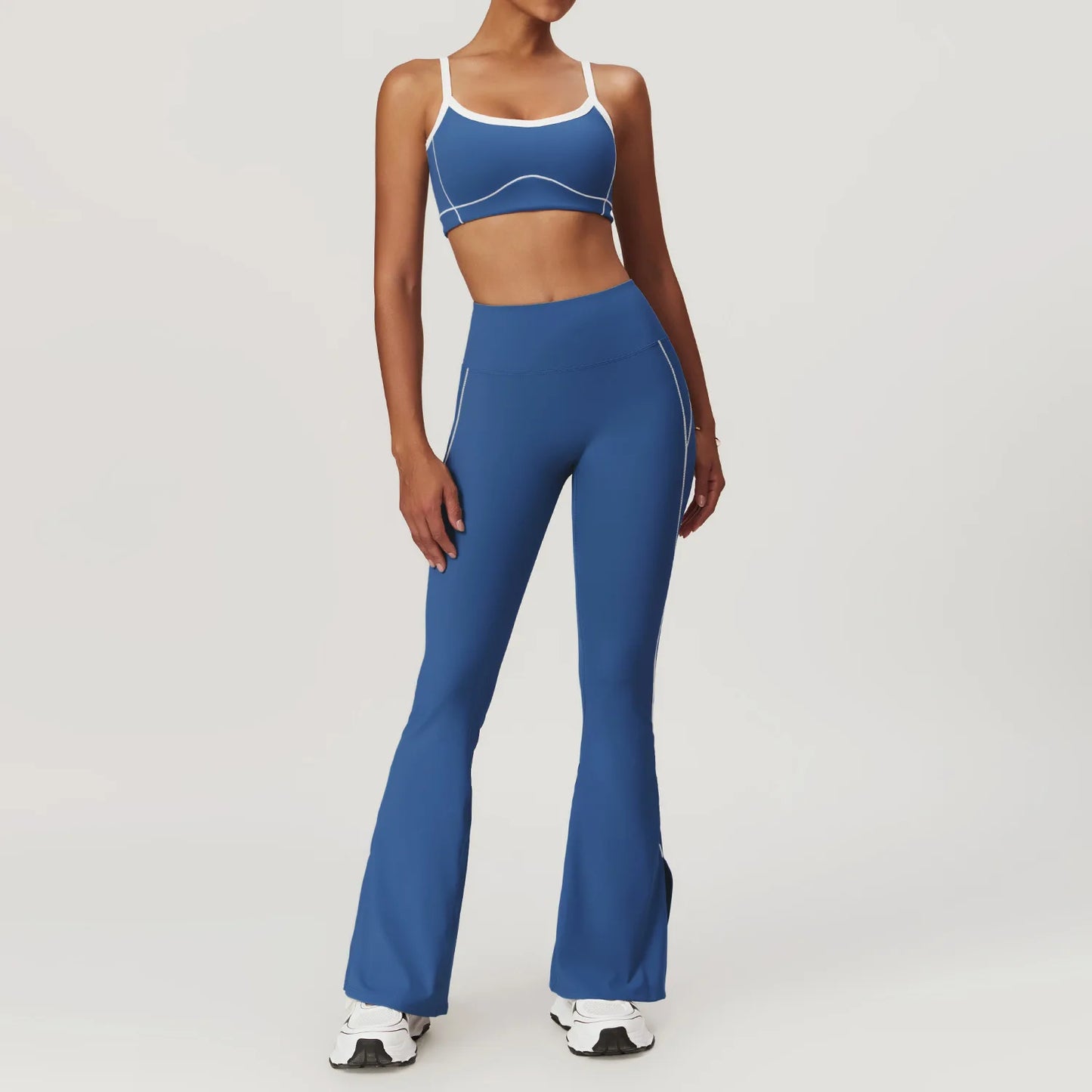 Conjunto deportivo de yoga FUBEIKE para mujer, de verano, color nude, ajustado, con espalda descubierta, ideal para gimnasio, ropa deportiva para mujer, para correr al aire libre.