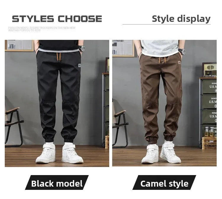 Pantalones casuales de hombre de corte holgado y a la moda, ideales para otoño e invierno. Estilo deportivo clásico y sencillo. Cómodos pantalones holgados para el trabajo.