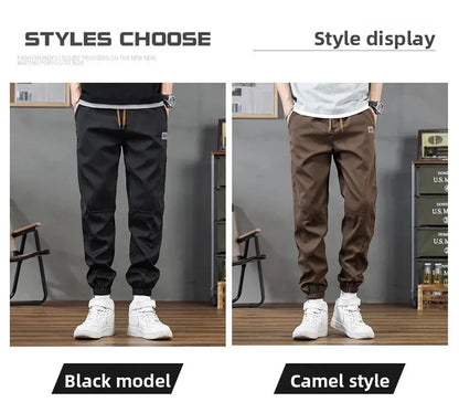 Pantalones casuales de hombre de corte holgado y a la moda, ideales para otoño e invierno. Estilo deportivo clásico y sencillo. Cómodos pantalones holgados para el trabajo.
