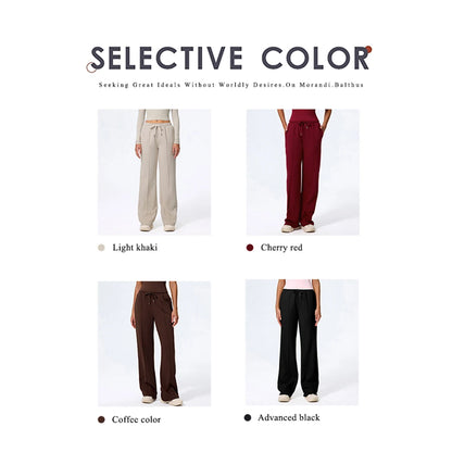 Pantalones largos de yoga para mujer, cálidos para invierno y otoño, para gimnasio, entrenamiento, estilo holgado, deportivos, de cintura alta, con cordón ajustable.