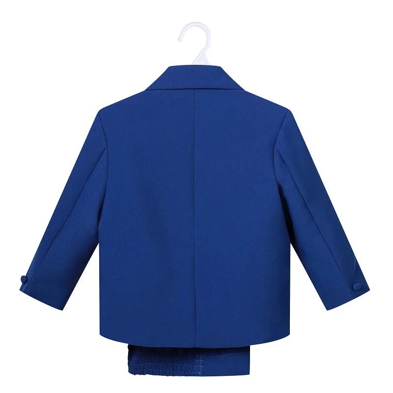 Conjunto de ropa formal de moda para bebé: chaqueta, camisa, chaleco, pajarita y pantalón, 5 piezas, para fiesta, de 0 a 2 años