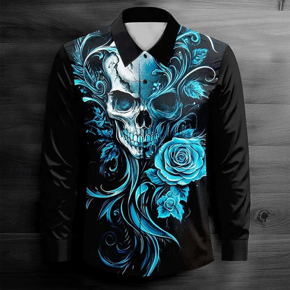 Camisa 3D de manga larga para hombre, estilo casual urbano, suave y cómoda, con un nuevo diseño tridimensional.