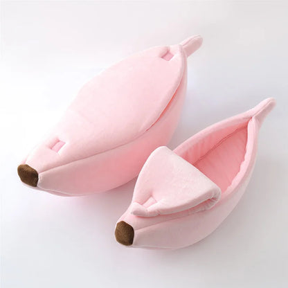 Cama tipo plátano para gatos, bonita, divertida y acogedora, cálida y duradera, portátil, para mascotas, cojín para perros, suministros para gatos, multicolor