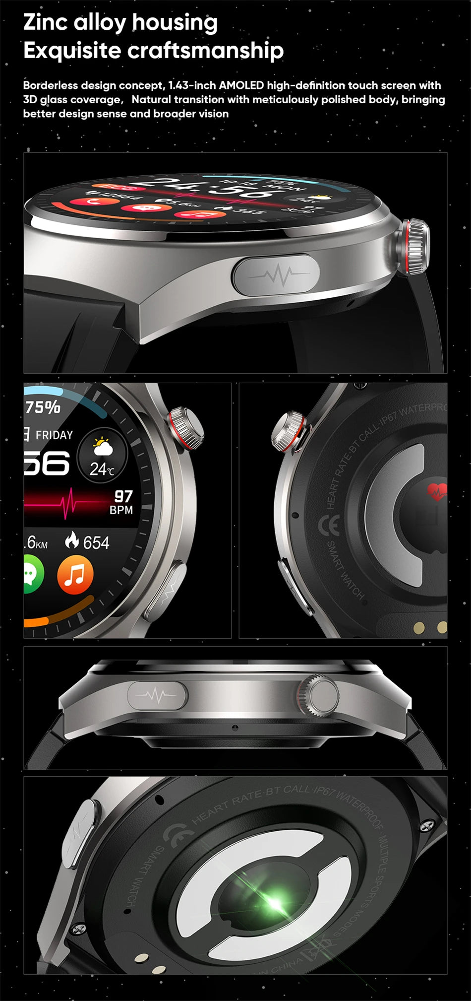 LIGE - Reloj inteligente para hombre Xiaomi ECG+PPG, resistente al agua, con Bluetooth, llamadas, Android IOS, monitor de salud, pantalla AMOLED HD