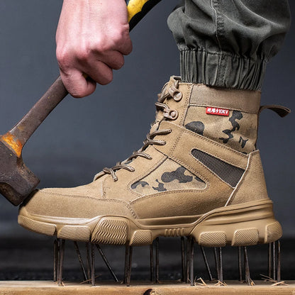Zapatillas indestructibles, zapatos de seguridad con puntera de acero, resistentes a perforaciones, botas tácticas