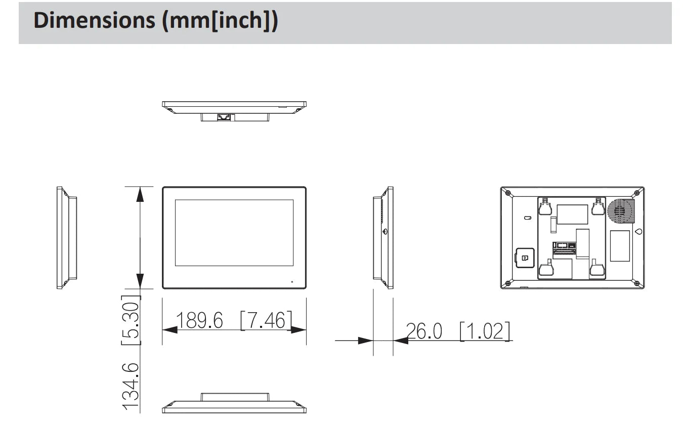 Monitor interior Dahua Original VTH2621G(W)-WP IP y Wi-Fi compatible con estación de puerta PoE estándar Wi-Fi y monitor IPC