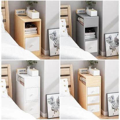 Mesita de noche moderna y sencilla con cajón, armario multifuncional para dormitorio y sala de estar, organizador con estantes.