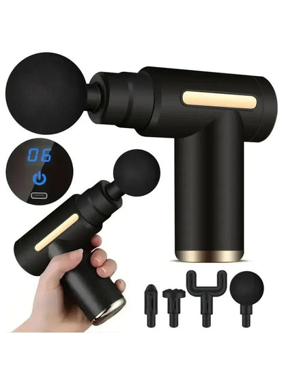 Mini pistola de masaje USB para fascia, relajación muscular, vibración, masaje, equipo de fitness, agarre de cuello, pistola de fascia