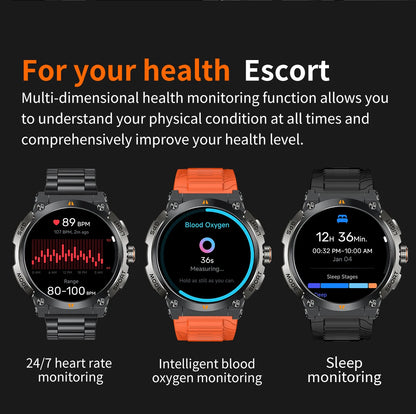 LIGE - Nuevo reloj inteligente con GPS para hombre, llamadas Bluetooth, batería grande de 400 mAh, pantalla AMOLED de 1,43 pulgadas, voz IA, IP68, resistente al agua