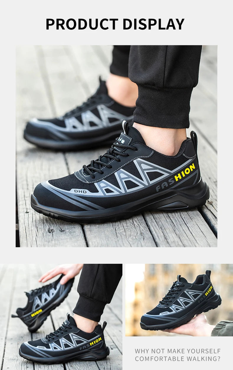 Work Sneakers Men Indestructible Steel Toe Work Shoes Safety Boot Men Shoes Anti-puncture Working Shoes For Men Dropshipping