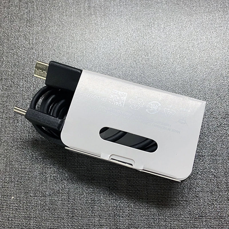 Adaptador de pared superrápido EP-TA800 de Samsung con carga rápida y cable USB-C de 100 cm para Galaxy Note 10, 20, S22, S21 Ultra, S10+, A55 y A15 Plus.