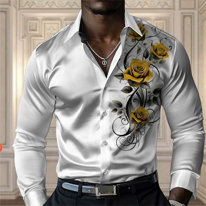 2025 Men's Printed Casual Comfortable Button Long Sleeve Shirt Party Gift Four Seasons Collar High Quality Shirt