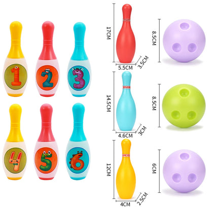 Juego de bolos, juguetes educativos para niños pequeños, aprendizaje de números de animales, juegos deportivos para interiores y exteriores, juguetes para niños, regalo para bebés