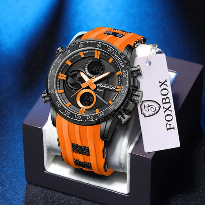 Nuevo reloj cronógrafo deportivo informal para hombre, con correa de silicona, de cuarzo, con esfera grande y punteros luminosos, resistente al agua