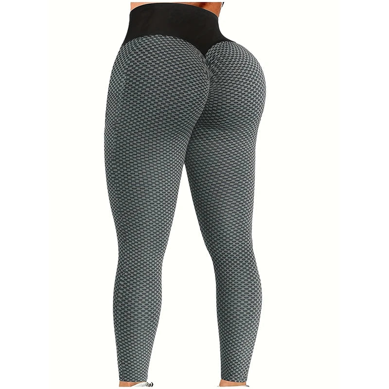 Women's High Waist Leggings Hip Lifting Honeycomb Yoga Pants