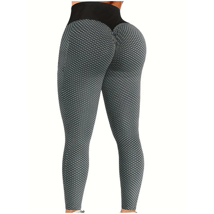 Women's High Waist Leggings Hip Lifting Honeycomb Yoga Pants